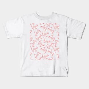 Pink Ribbons and Bows Pattern Kids T-Shirt